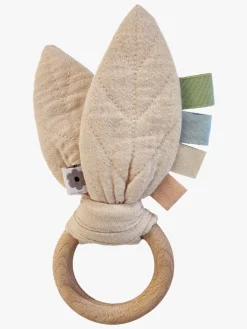 Babylegetøj-Summerville Organic Aktivitetslegetøj Raslende Blad, Sandshell Beige/Grøn/Blå