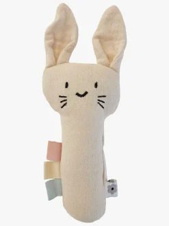 Babylegetøj-Summerville Organic Kanin Rangle, Sandshell Beige/Lyserød/Grå