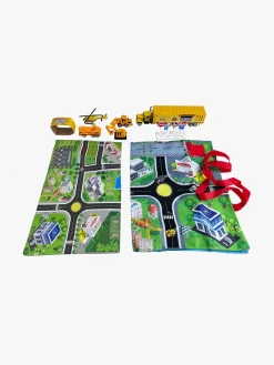 Legetøjsbiler & -Fartøjer-Suntoy Container Truck Legesæt med Måtte 14 Dele  Arbejdskøretøj Flerfarvet/Gul