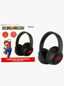 Elektronik & Media-OTLTechnologies Super Mario Høretelefoner Trådløse med LED Sharing AUX Sort