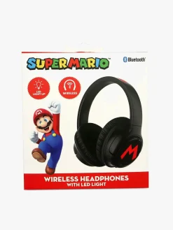 Elektronik & Media-OTLTechnologies Super Mario Høretelefoner Trådløse med LED Sharing AUX Sort