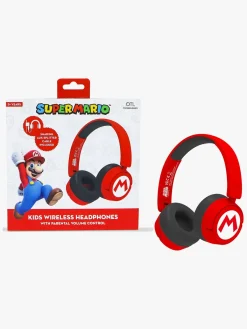 Elektronik & Media-OTLTechnologies Super Mario Høretelefoner Trådløse 85dB-95dB Sharing AUX Rød