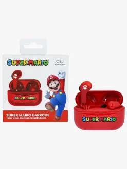 Elektronik & Media-OTLTechnologies Super Mario Høretelefoner In-Ear TWS, Rød