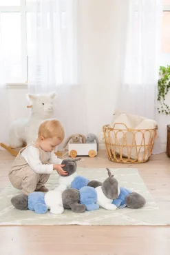Dukker & Bamser-Teddykompaniet Bamse Tusindben 60 cm, Blå Grå/Blå