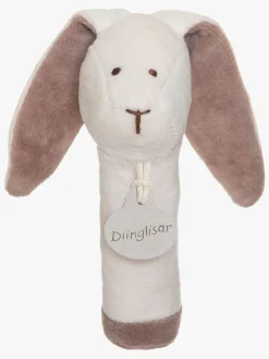 Babylegetøj-Teddykompaniet Diinglisar  Kanin Rangle, White