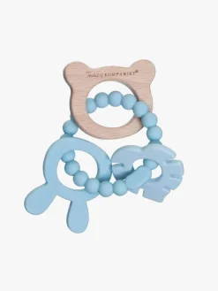 Babylegetøj-Teddykompaniet  Silikone & træ Bidering, Teal