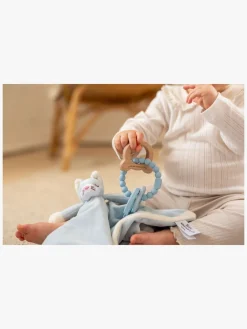 Babylegetøj-Teddykompaniet  Silikone & træ Bidering, Teal