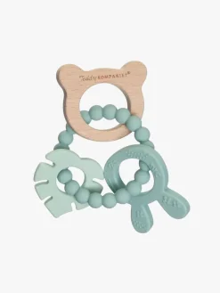 Babylegetøj-Teddykompaniet  Silikone & træ Bidering, Lindeblomstgrøn