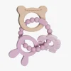 Babylegetøj-Teddykompaniet  Silikone & træ Bidering, Foggy Pink