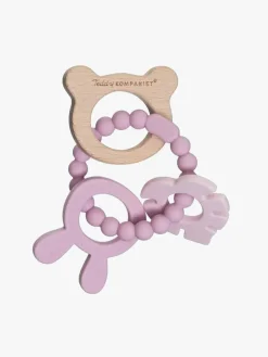 Babylegetøj-Teddykompaniet  Silikone & træ Bidering, Foggy Pink