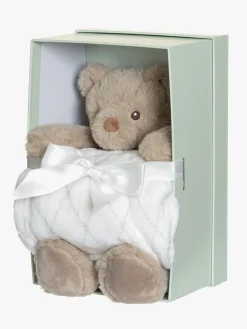 Dåbsgaver|Dukker & Bamser-Teddykompaniet Svea Bamse med Tæppe i Gaveæske, Beige