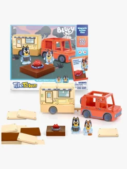 Legetøjsbiler & -Fartøjer-TileTown Tile Town Bluey Magnetisk Byggesæt Campingvognssæt