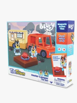 Legetøjsbiler & -Fartøjer-TileTown Tile Town Bluey Magnetisk Byggesæt Campingvognssæt
