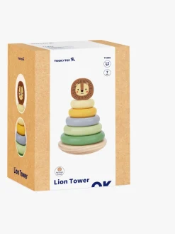 Babylegetøj-TookyToy Tooky Toy Løve Stabeltårn, Multifarvet Flerfarvet