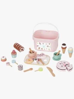 Rolleleg-TookyToy Cutting Spisesæt, Pink Lyserød