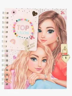 Kreativt Legetøj-TOPModel Dagbog med Hjertelås & Armbånd Lyserød