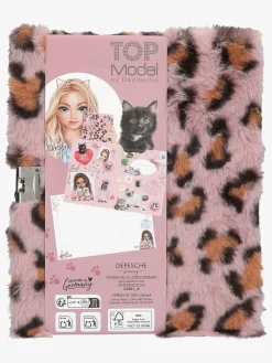 Kreativt Legetøj-TOPModel Dagbog Pelset med Hjertelås, Pink Lyserød