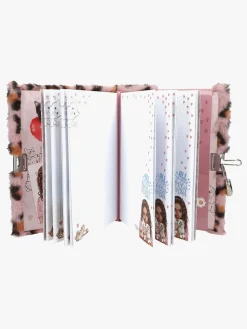 Kreativt Legetøj-TOPModel Dagbog Pelset med Hjertelås, Pink Lyserød