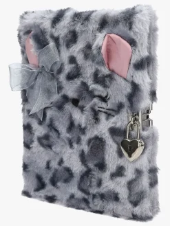 Kreativt Legetøj-TOPModel Dagbog Pelset med Hjertelås, Grå Grå