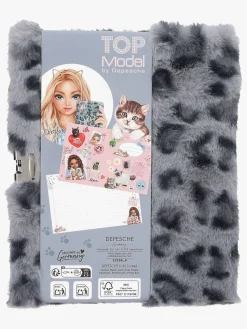 Kreativt Legetøj-TOPModel Dagbog Pelset med Hjertelås, Grå Grå