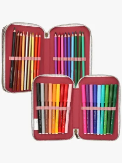 Kreativt Legetøj-TOPModel LEOHEART Penalhus med 3 Rum Hayden Lyserød