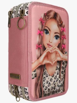 Kreativt Legetøj-TOPModel LEOHEART Penalhus med 3 Rum Hayden Lyserød