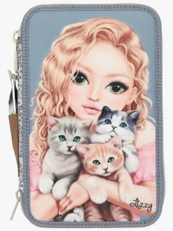 Kreativt Legetøj-TOPModel Penalhus med 3 Rum Cat Love Blå