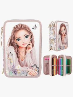 Kreativt Legetøj-TOPModel SUMMER FEELING Penalhus med 3 Rum, Light pink Lyserød