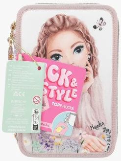 Kreativt Legetøj-TOPModel SUMMER FEELING Penalhus med 3 Rum, Light pink Lyserød