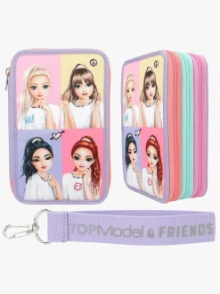 Kreativt Legetøj-TOPModel Tredelt Penalhus Snap Shots Lilla/Flerfarvet