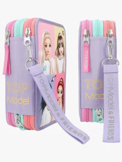 Kreativt Legetøj-TOPModel Tredelt Penalhus Snap Shots Lilla/Flerfarvet