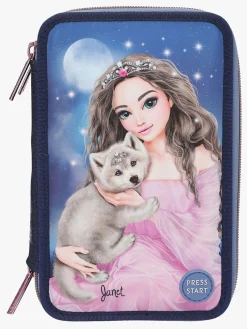 Kreativt Legetøj-TOPModel Tredelt Penalhus LED-lys Wolf Flerfarvet