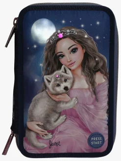 Kreativt Legetøj-TOPModel Tredelt Penalhus LED-lys Wolf Flerfarvet