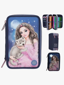 Kreativt Legetøj-TOPModel Tredelt Penalhus LED-lys Wolf Flerfarvet