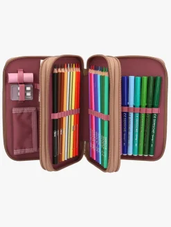 Kreativt Legetøj-TOPModel Tredelt Penalhus Blomstret Lyserød