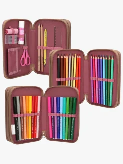 Kreativt Legetøj-TOPModel Tredelt Penalhus Blomstret Lyserød