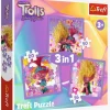 Spil & Puslespil-Trolls Trefl 3 Puslespil 3-i-1