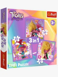 Spil & Puslespil-Trolls Trefl 3 Puslespil 3-i-1