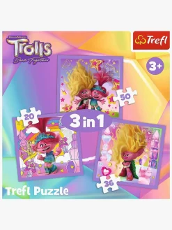 Spil & Puslespil-Trolls Trefl 3 Puslespil 3-i-1