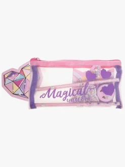 Kreativt Legetøj-UnicornGems Unicorn Gems Penalhus med Skrivesæt, Pink