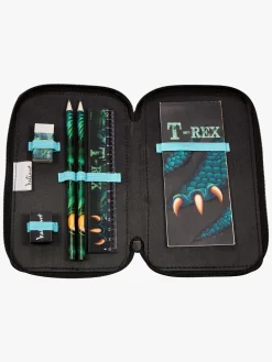 Kreativt Legetøj-ValiantDino Valiant Dino T-REX Adventure  Fyldt Dobbelt Penalhus, Grøn