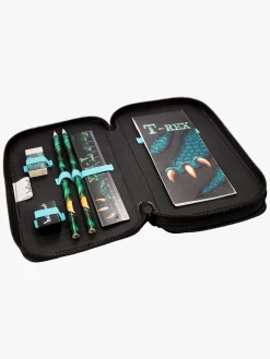 Kreativt Legetøj-ValiantDino Valiant Dino T-REX Adventure  Fyldt Dobbelt Penalhus, Grøn