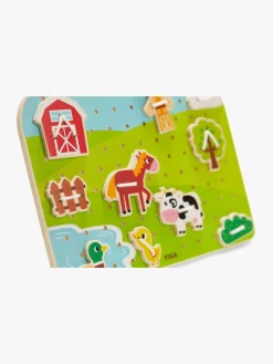 Spil & Puslespil-VIGA Aktivitetslegetøj Bondegård med Snor