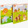 Spil & Puslespil-VIGA Knoppuslespil Dyr, 2-pak