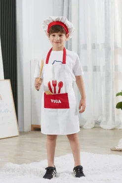 Kostumer & Udklædning-VIGA Kokkeuniform & Hat