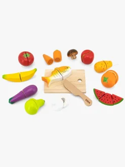 Rolleleg-VIGA Legesæt Skærebræt med Kniv & Mad