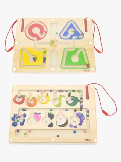 Babylegetøj|Lærerig Leg-VIGA Magnet-labyrint & Tælle- og Farvesorteringstavle