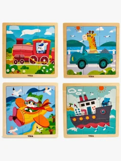 Spil & Puslespil|Legetøj Til Børn På 0-10 År-VIGA Puslespil 4-pak Køretøj