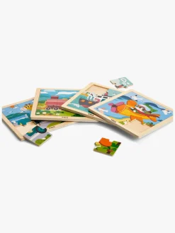 Spil & Puslespil|Legetøj Til Børn På 0-10 År-VIGA Puslespil 4-pak Køretøj