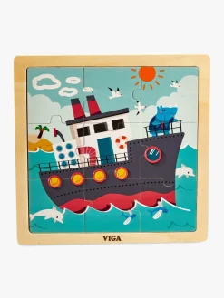 Spil & Puslespil|Legetøj Til Børn På 0-10 År-VIGA Puslespil 4-pak Køretøj